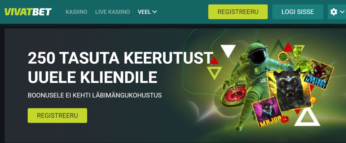 Tervitus Vivatbet Bonus Kasiinosse: 1,500 EUR Pluss 150 spinni